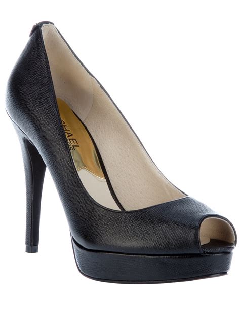 michael kors peep toe pump|Michael Kors low heeled pumps.